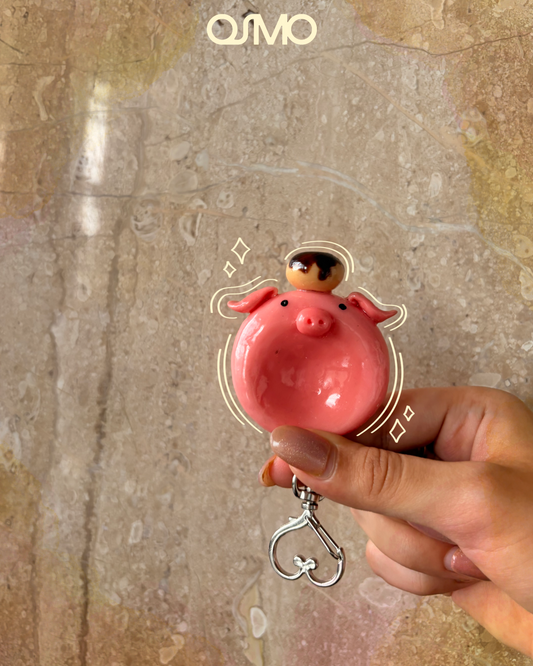 Mochi Oink Clay Keychain