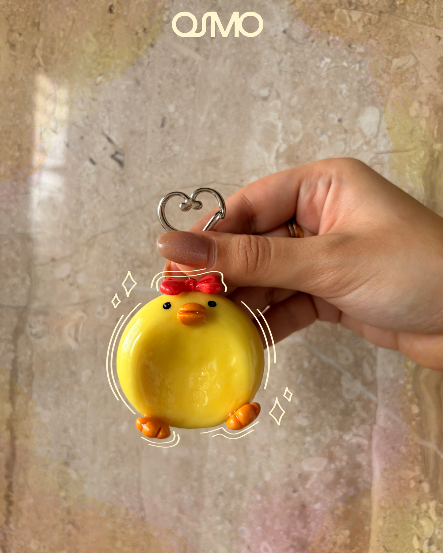 Sunny Peep Clay Keychain