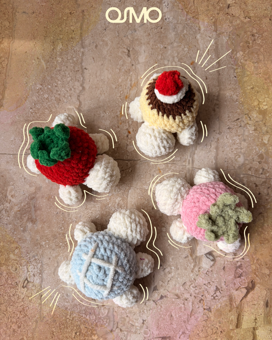 Dessert Turtles Crochet Keychain